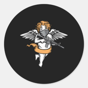 Adesivo Redondo Mau Anjo Aestésico Suave Grunge Pastel Gótico Badd