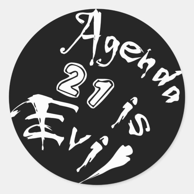 Adesivo Redondo Mau da Agenda 21 (Frente)