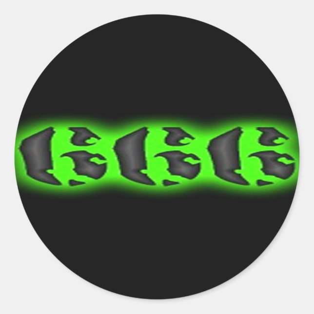 Adesivo Redondo Mau da Besta | Halloween 666 (Frente)