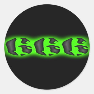 Adesivo Redondo Mau da Besta   Halloween 666