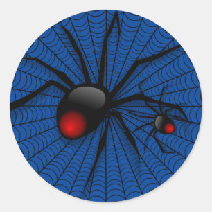 Adesivo Redondo Mau do Dia das Bruxas preto de Viúva Assustadora 