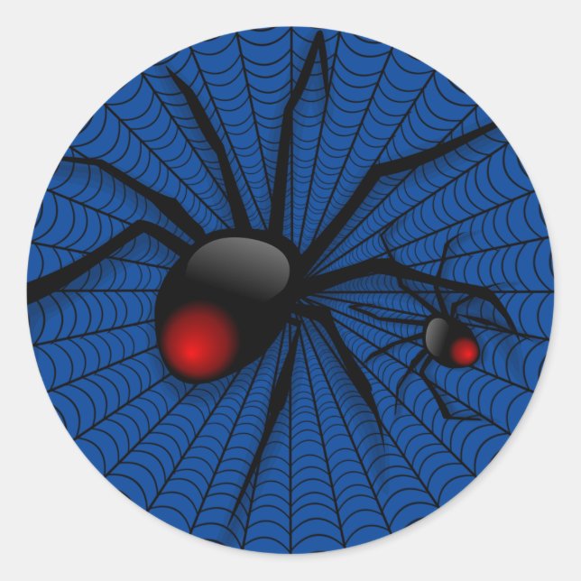 Adesivo Redondo Mau do Dia das Bruxas preto de Viúva Assustadora W (Frente)