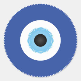 Adesivo Redondo Mau grego azul branco