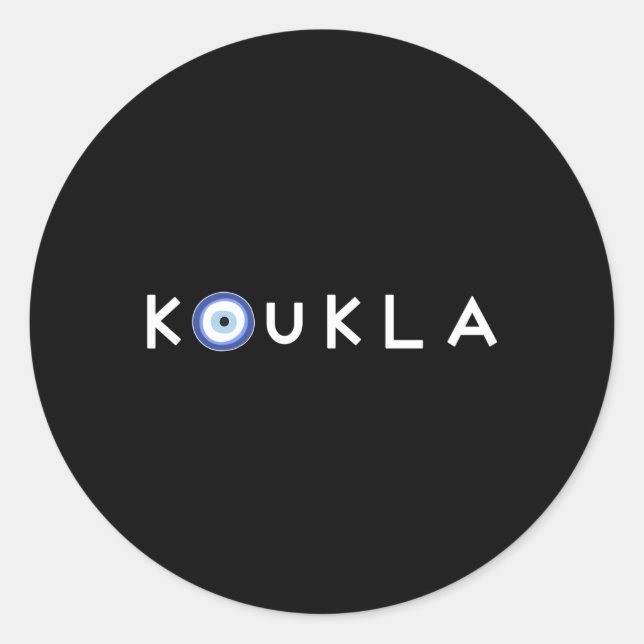 Adesivo Redondo Mau grego Koukla Grécia Orgulho grego (Frente)