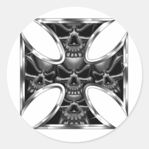Adesivo Redondo Mau Iron Cross