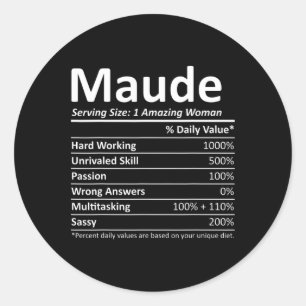 Adesivo Redondo Maude Nutrition Nome Personalizado Natal Divertido