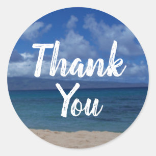 Adesivo Redondo Maui Havaí Praia Vista do Oceano