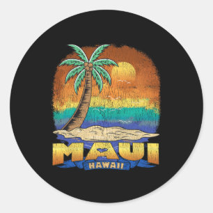 Adesivo Redondo Maui Hawaii Vintage afressou Souvenir