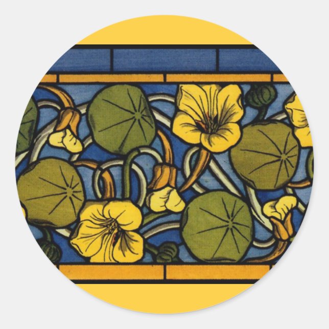 Adesivo Redondo Maurice Pillard ( dit Verneuil ) Arte Floral Nouve (Frente)