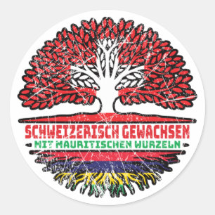 Adesivo Redondo Maurícia Maurícia Schweizer Schweiz Baum Wurzel