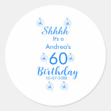 Mauve branco azul shhhh 60.º aniversário nome flor