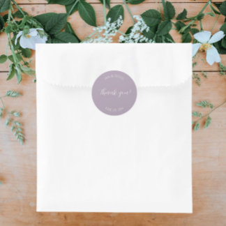 Adesivo Redondo Mauve Stylized Wedding Obrigado