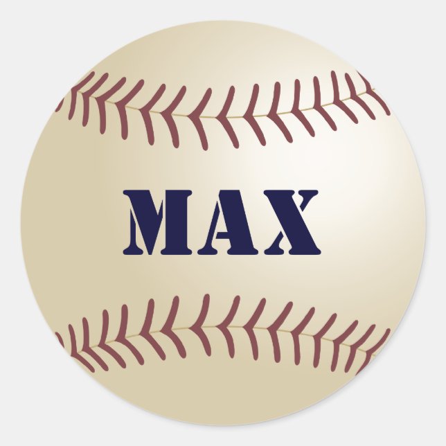 Adesivo Redondo Máx. de Baseball Sticker / Selo (Frente)