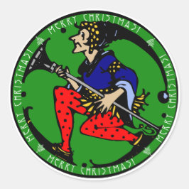 Adesivo Redondo Maxfield Parrish-y Christmas Elf