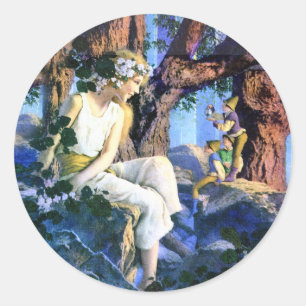 Adesivo Redondo Maxfield Parrish's Fair Princess e os Gnomos