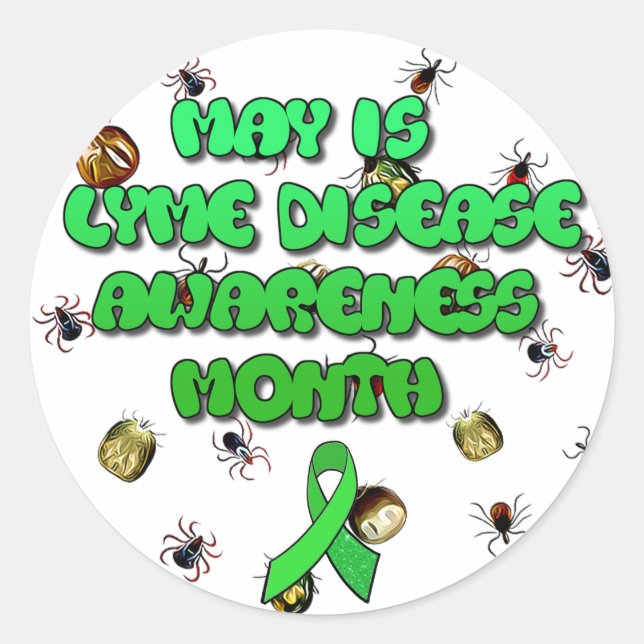 Adesivo Redondo May is Lyme Disease Awarness Monge Stickers (Frente)
