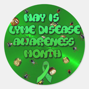 Adesivo Redondo May is Lyme Disease Awarness Monge Stickers