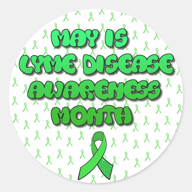 Adesivo Redondo May is Lyme Disease Awarness Monge Stickers (Frente)