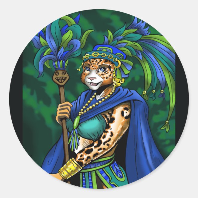 Adesivo Redondo Mayan Priestess Sticker (Frente)
