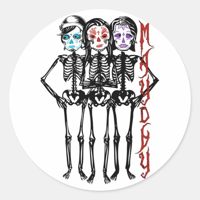 Adesivo Redondo mayday: cor tocada 2 (Frente)