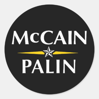 Adesivo Redondo Mccain Palin Sticker