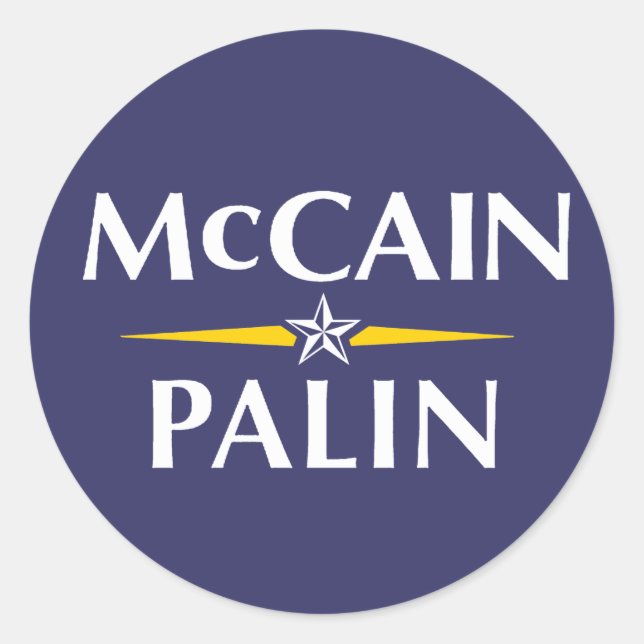 Adesivo Redondo McCain/Palin Sticker (Frente)