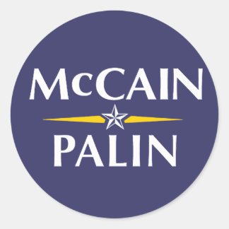 Adesivo Redondo McCain/Palin Sticker