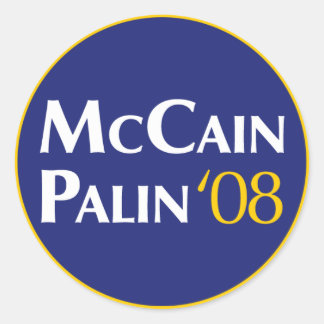 Adesivo Redondo McCain-Palin Sticker