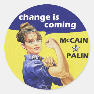 Adesivo Redondo Mccain / Partido Republicano Palin