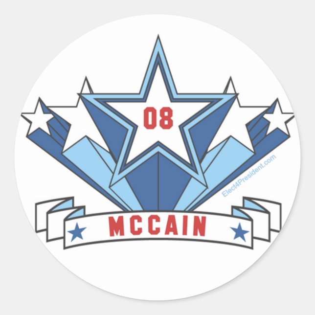Adesivo Redondo Mccain Sticker (Frente)