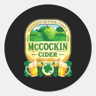 Adesivo Redondo Mccockin cider mccain humor engraçado dia de st pa