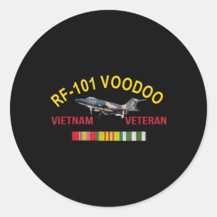 Adesivo Redondo Mcdonnell F- 101 Voodoo Vietnam Veteran Rf- 101 Vo