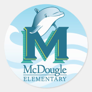 Adesivo Redondo McDougle Dolphin Stickers