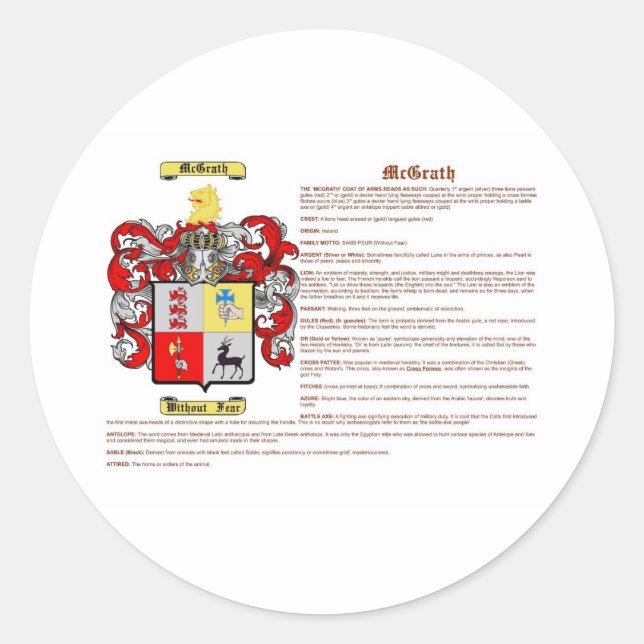 Adesivo Redondo McGrath (significado) (Frente)