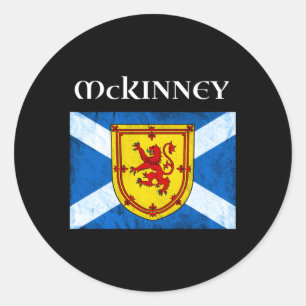 Adesivo Redondo Mckinney Clan Scottish Name Scotland Flag