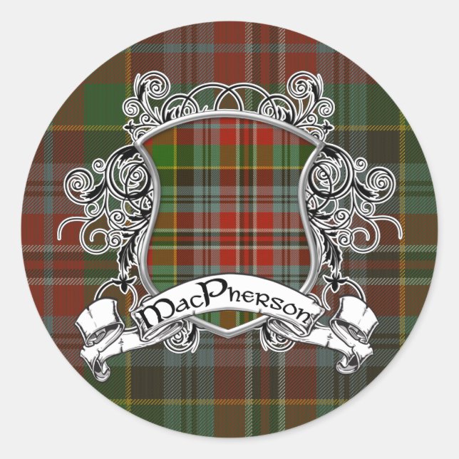 Adesivo Redondo McPherson Tartan Shield (Frente)