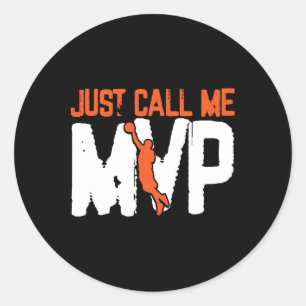 Adesivo Redondo Me Chame De Bysketbyll De Diversão Mvp