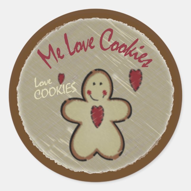 Adesivo Redondo Me Love Cookies - Gingerbread (Frente)