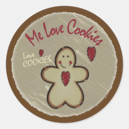 Adesivo Redondo Me Love Cookies - Gingerbread