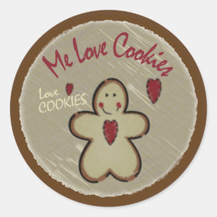 Adesivo Redondo Me Love Cookies - Gingerbread