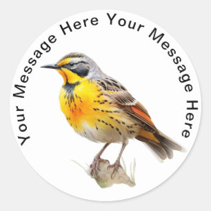Adesivo Redondo Meadowlark Oriental
