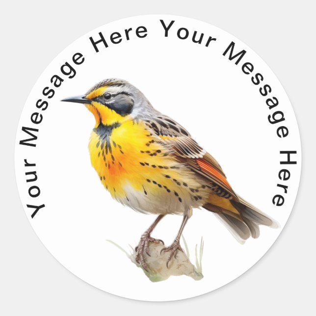 Adesivo Redondo Meadowlark Oriental (Frente)