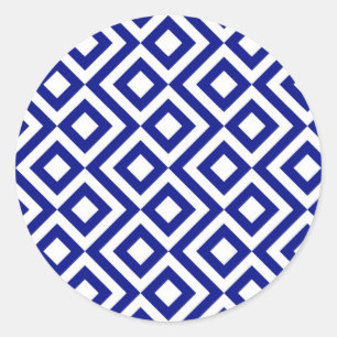 Adesivo Redondo Meandro do azul e do branco