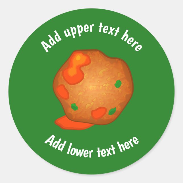 Adesivo Redondo Meatball perfeito com Tomato e Herbs - adicionar s (Frente)