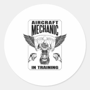 Adesivo Redondo Mecânica da Aeronave em Formação