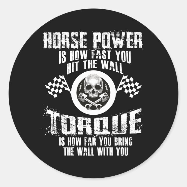 Adesivo Redondo Mecânica Diesel Quão Longe Traz A Parede (Frente)