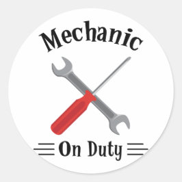 Adesivo Redondo Mecânica Em Serviço