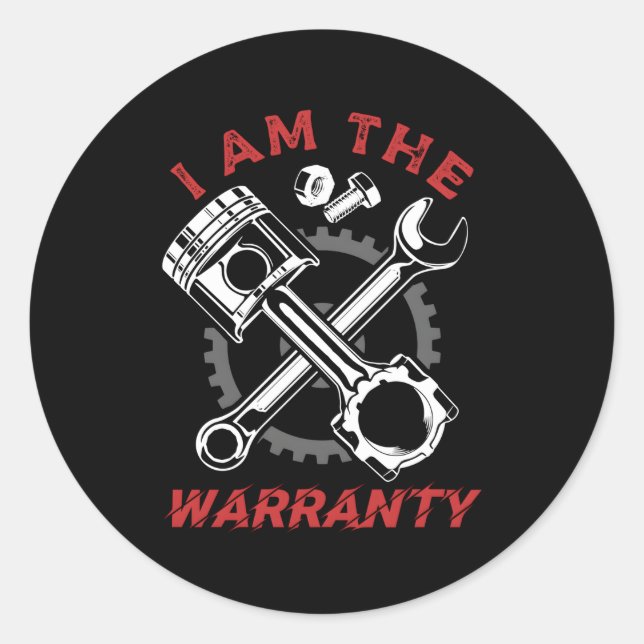 Adesivo Redondo Mecânica Mecânica dos Automóveis de Garagem Mecâni (Frente)