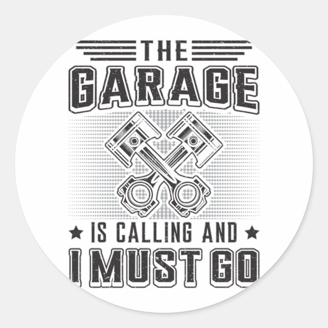 Adesivo Redondo Mecânica para reparação mecânica de garagem funny  (Frente)