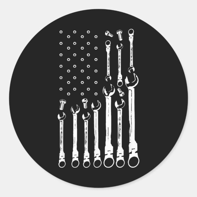 Adesivo Redondo Mecânico do carro de bandeira Patriótica Americano (Frente)